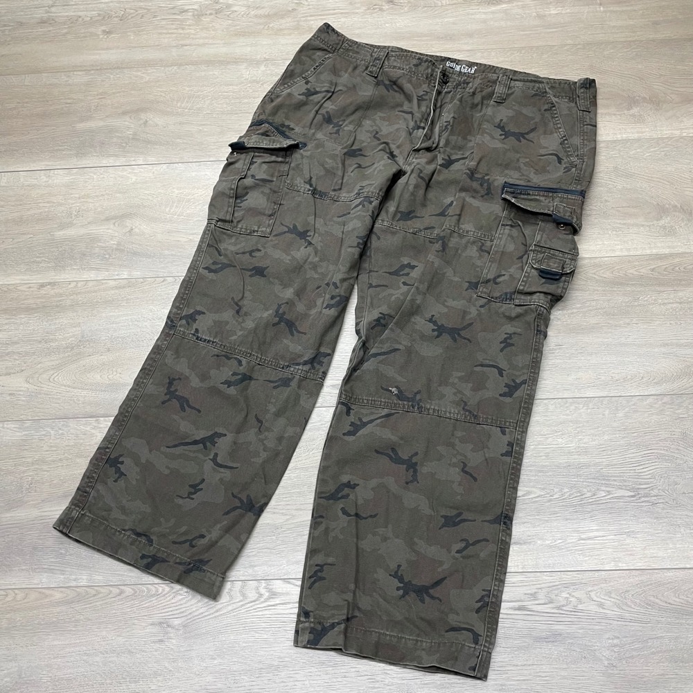 Guide Gear Cargo Pants Mens 42x30 Green Camouflage Cotton Canvas Outdoor